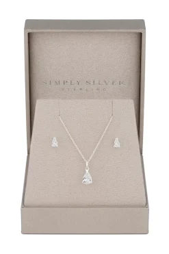 Sterling Silver 925 Cubic Zirconia Pear Stone Set - Gift Boxed