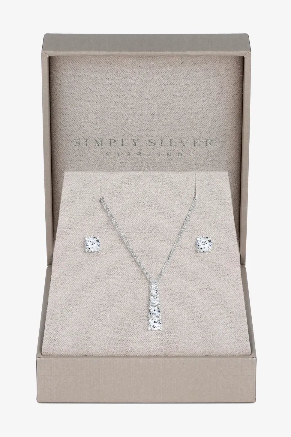 Sterling Silver 925 Cubic Zirconia Stick Set - Gift Boxed