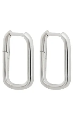 Sterling Silver 925 Mini Rectangle Hoop Earrings