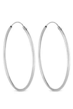 Sterling Silver 925 40mm Sleeper Hoop Earrings