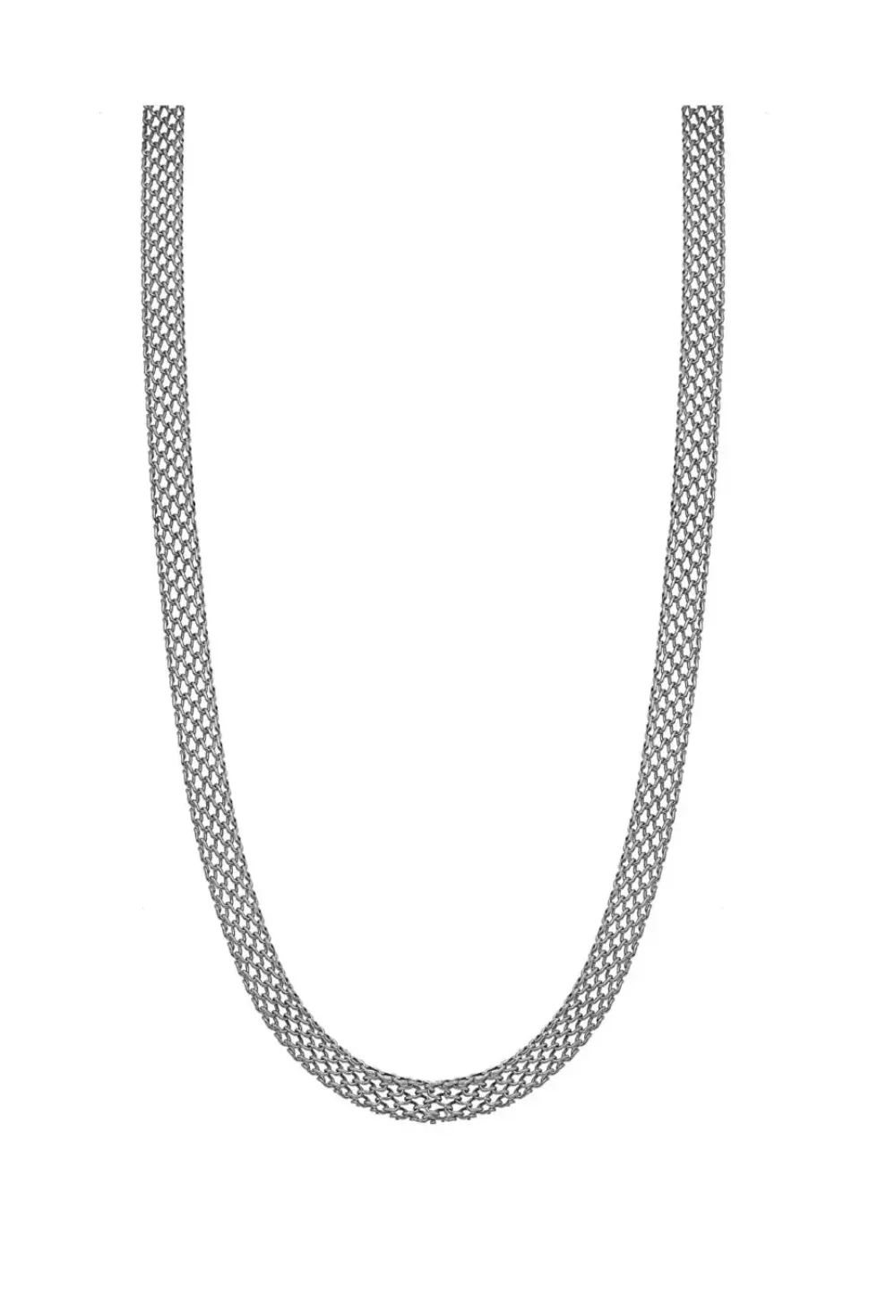 Sterling Silver 925 Open Cage Texture Necklace