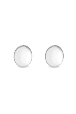 Sterling Silver 925 Oval Polished Stud Earrings