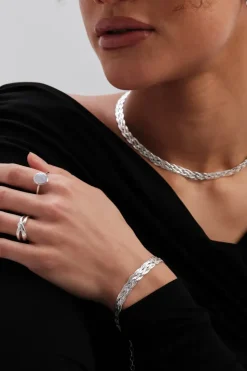 Sterling Silver 925 Polished And Cubic Zirconia Band Ring