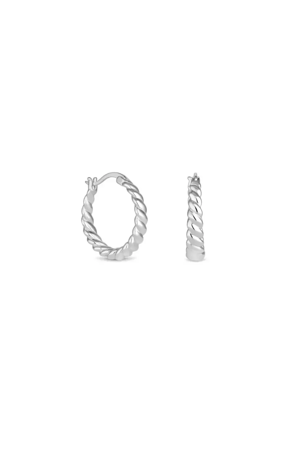 Sterling Silver 925 Polished and Cubic Zirconia Initial Pendant - C