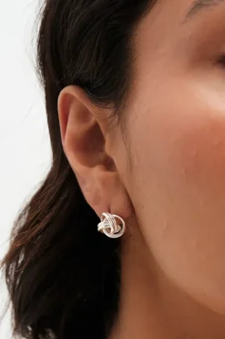 Sterling Silver 925 Polished and Pearl Hoop Earrings