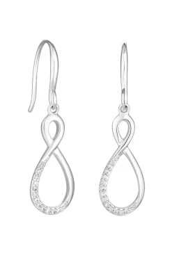 Sterling Silver 925 Polished and Pearl Swirl Earrings