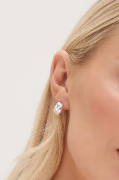 Sterling Silver 925 Polished Double Row Ridge Drop Earrings