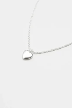 Sterling Silver 925 Polished Heart Necklace