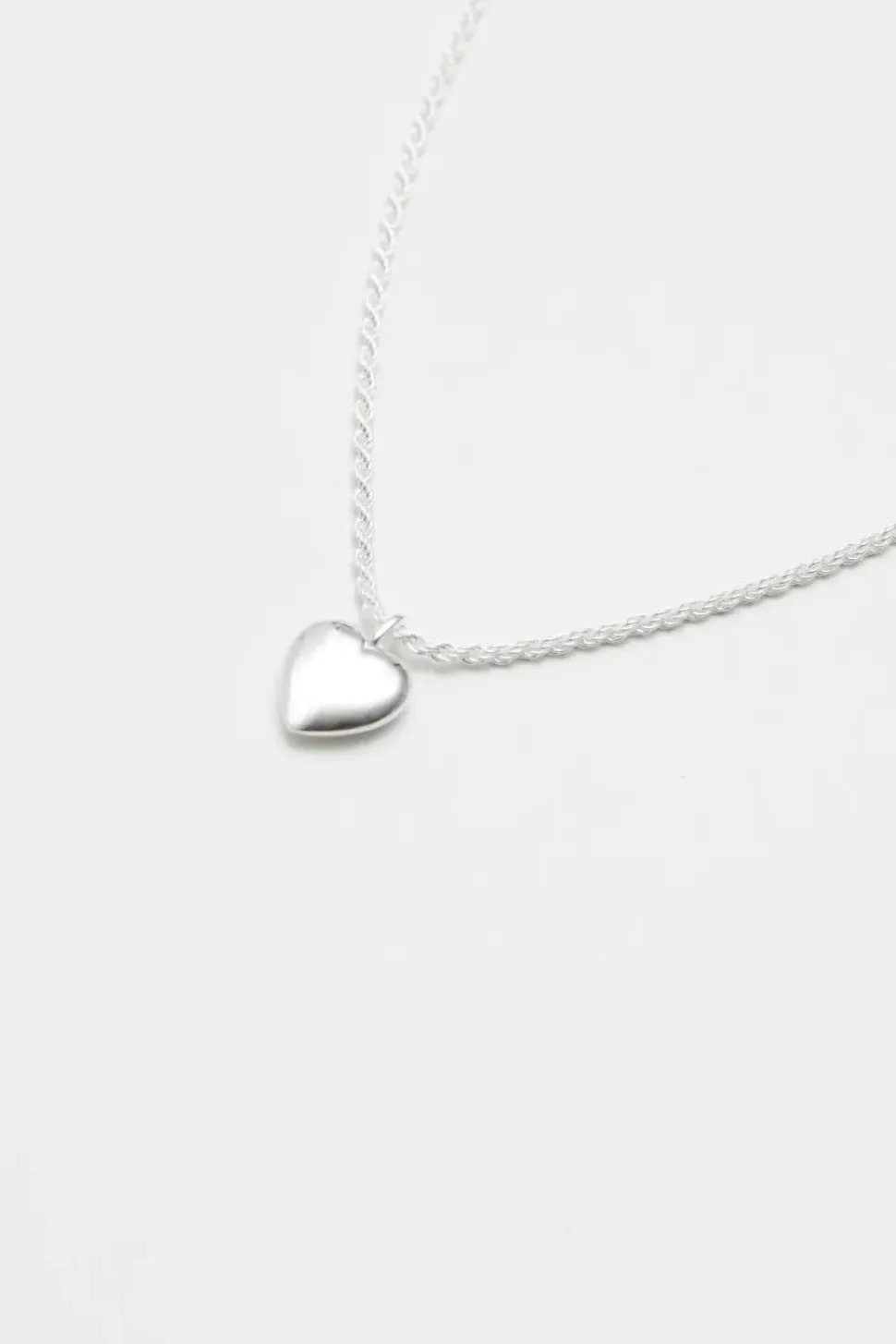 Sterling Silver 925 Polished Heart Necklace
