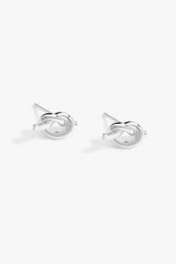 Sterling Silver 925 Polished Knotted Stud Earrings