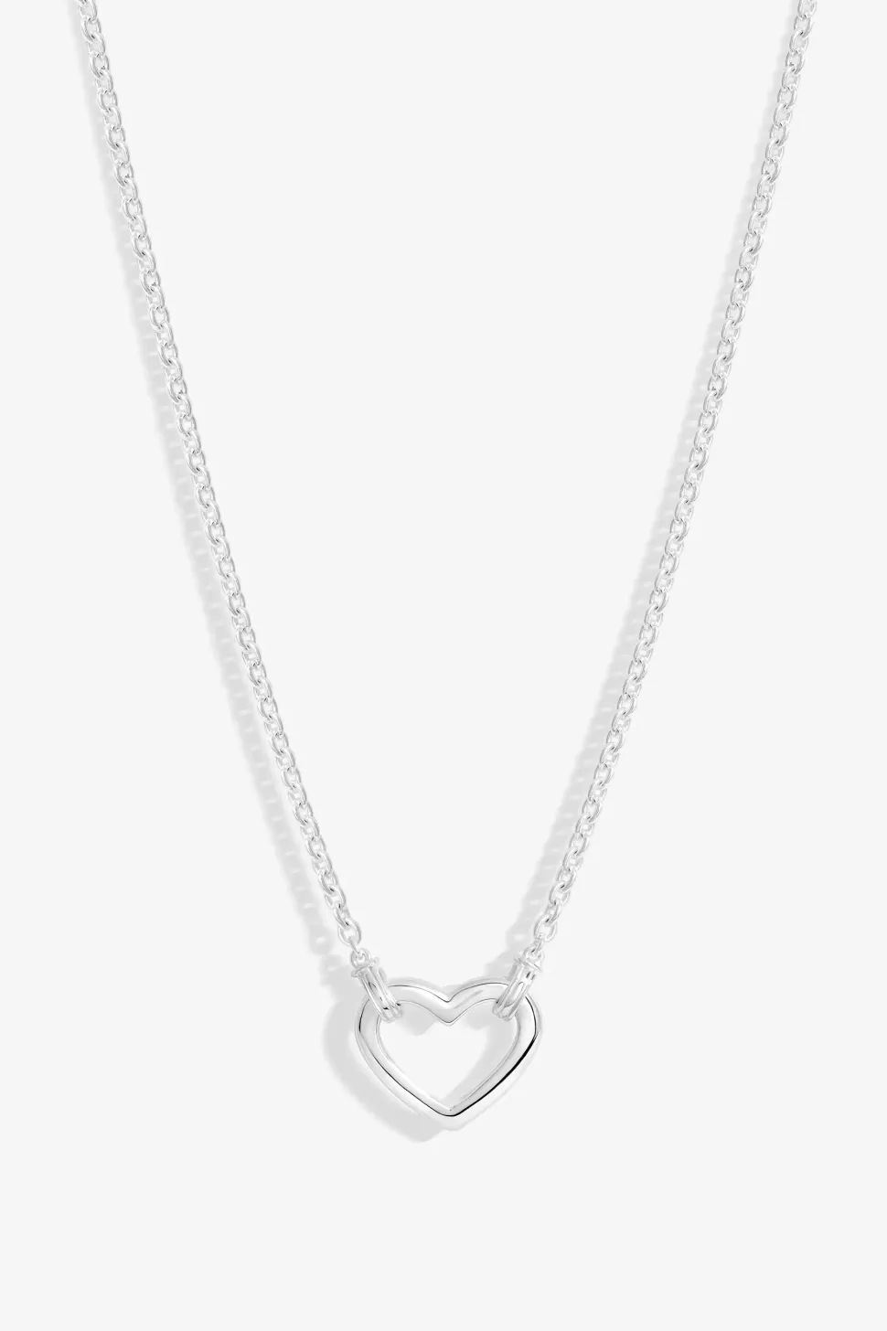 Sterling Silver 925 Polished Open Heart Necklace