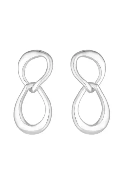 Sterling Silver 925 Polished Oval Link Drop Earrings