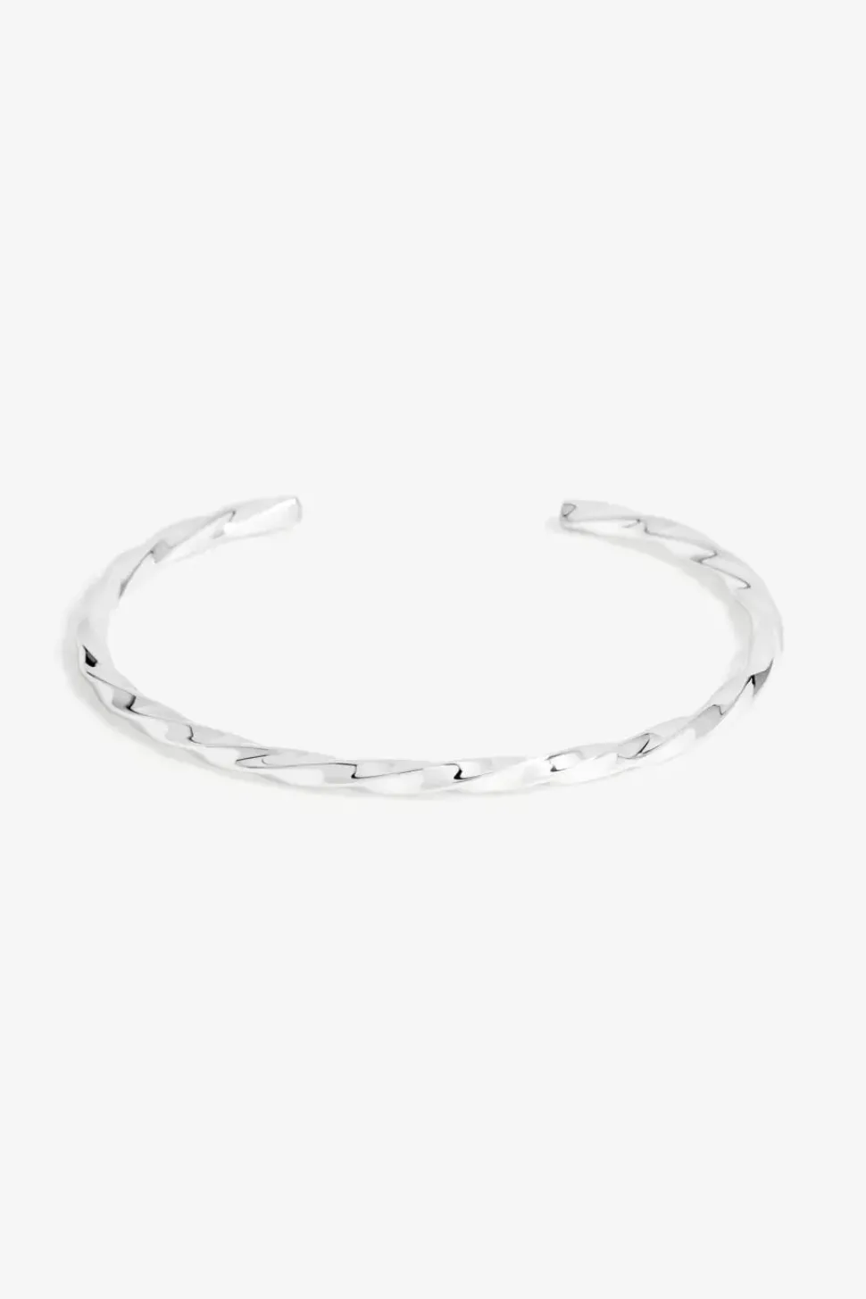 Sterling Silver 925 Polished Textured Molten Cuff