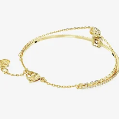 Stilla Green Mixed Cuts Gold Tone Plated Bangle 5662924 (M)