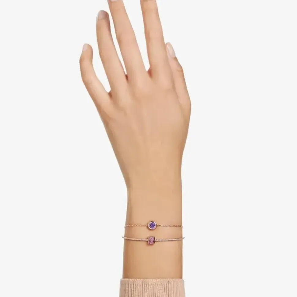 Stilla Pink Mixed Cuts Rose Gold Tone Plated Bangle 5668243 (M)