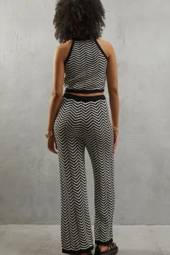 Stitch Crochet Knitted Wide Leg Trouser