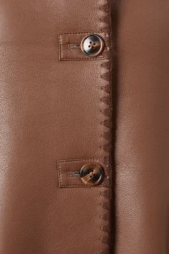 Stitch Detail Shearling Bonded Jacket
