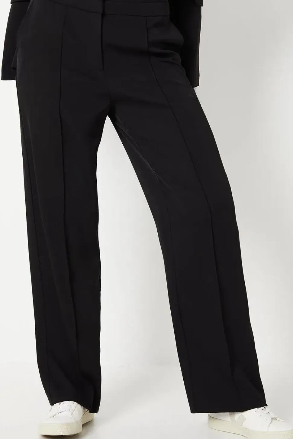 Stitch Detail Wide Leg Trousers