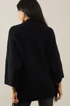 Stitchy Fringe Batwing Jumper