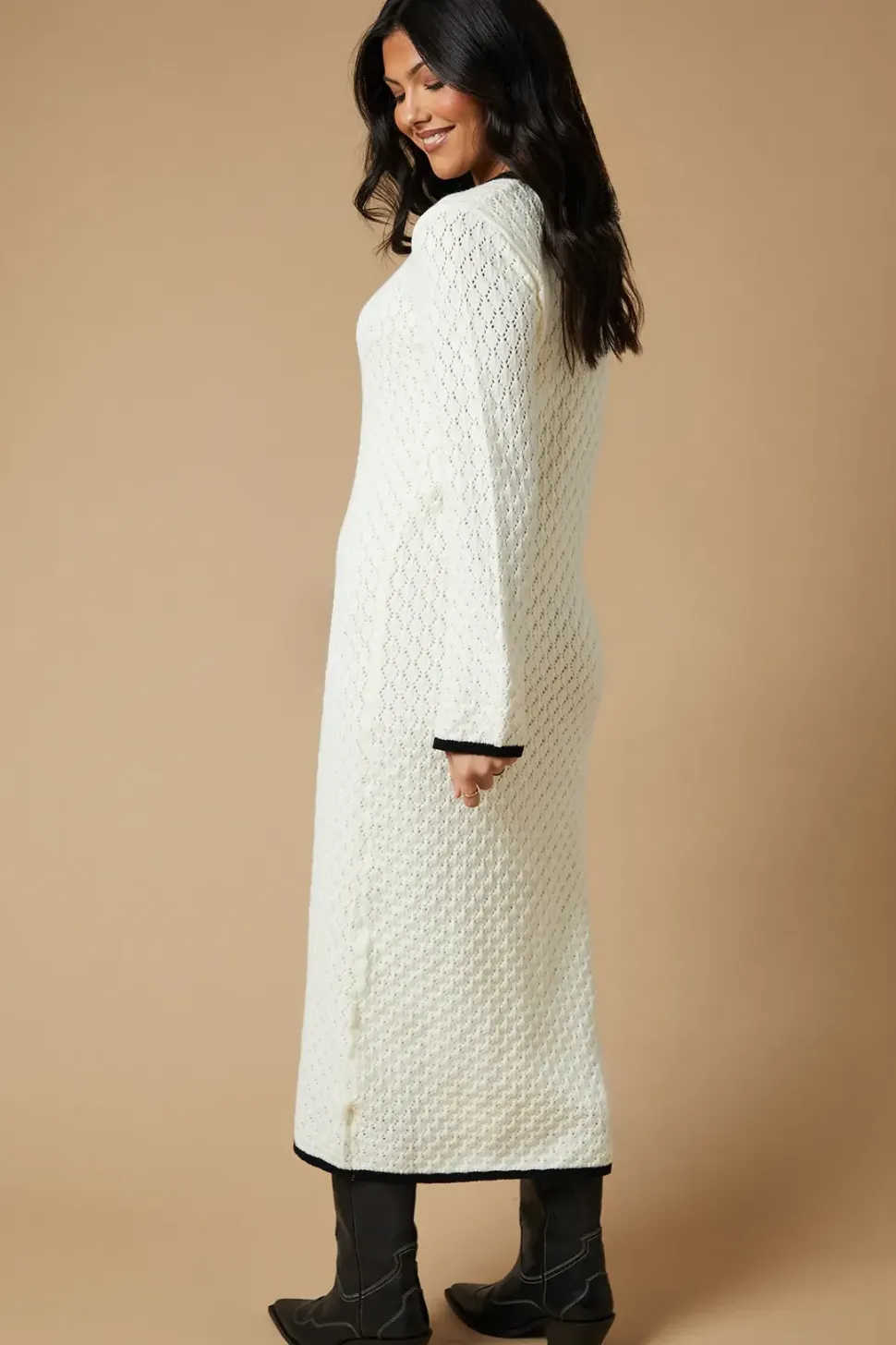 Stitchy Tipped Midi Jumper Dress