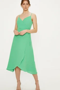 Strappy Wrap Midi Dress