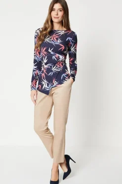 Stretch Cigarette Belted Trousers