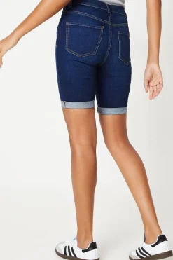 Stretch Denim Knee Shorts