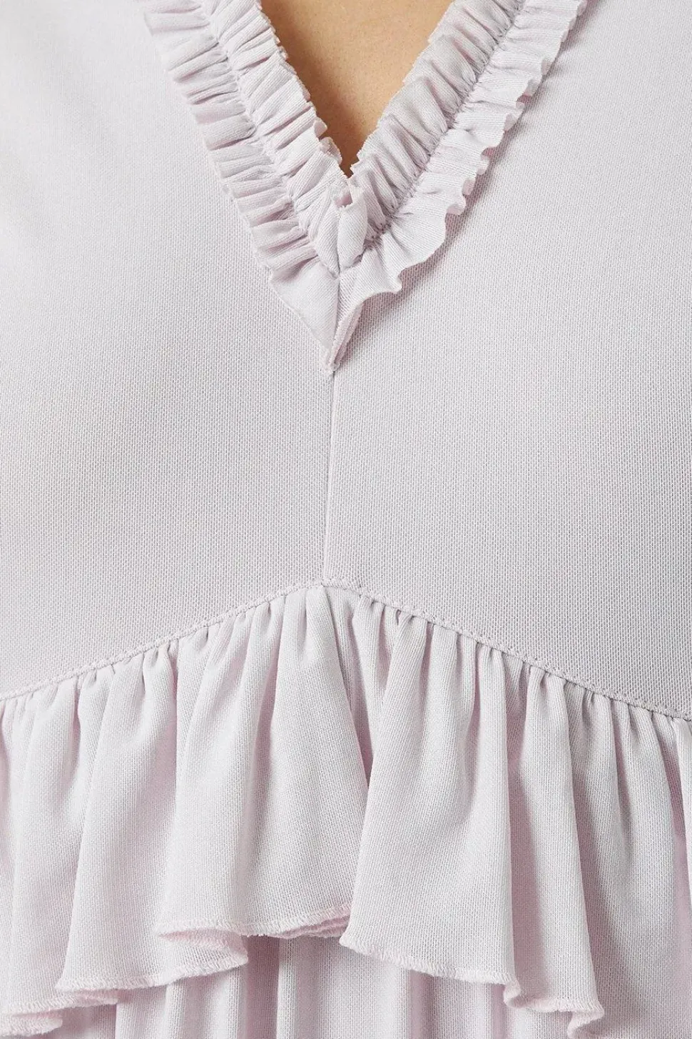 Stretch Mesh Ruffle Midi Bridesmaid Dress