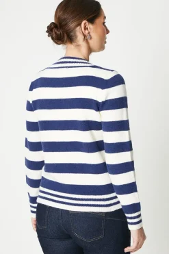 Stripe Button Front Cardigan