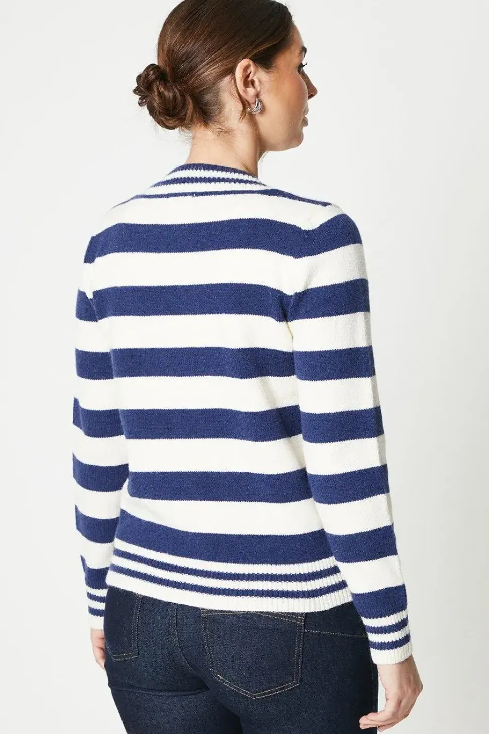 Stripe Button Front Cardigan