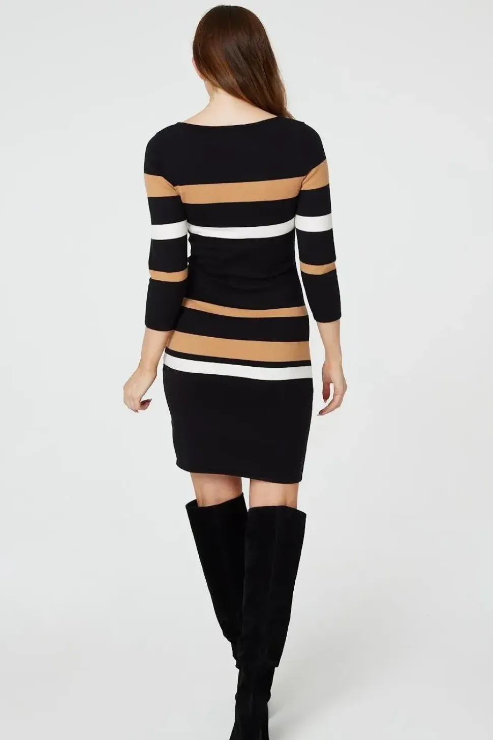 Striped Bodycon Knit Dress