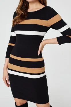 Striped Bodycon Knit Dress