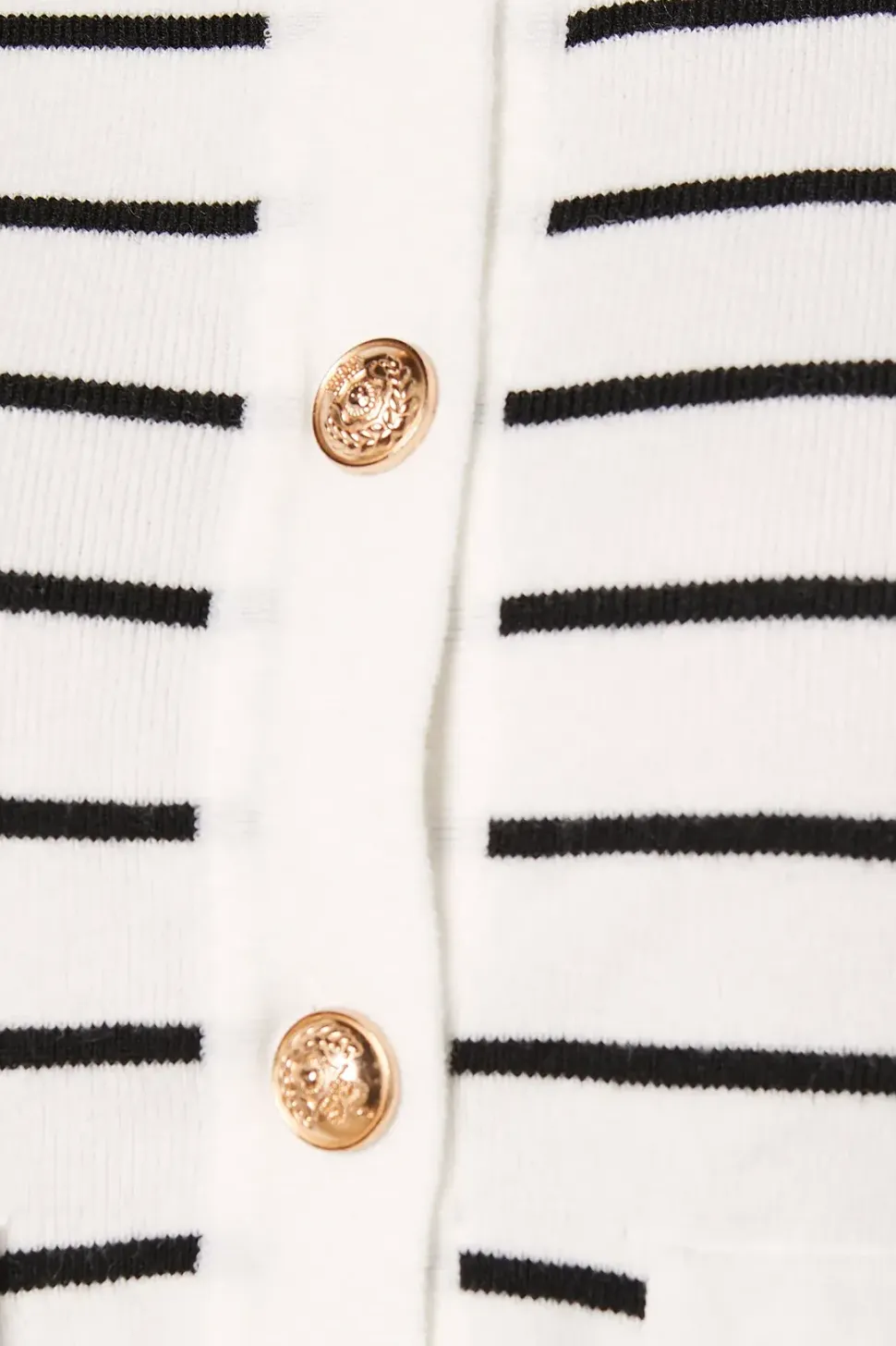 Striped Collared Button Down Knitted Jacket