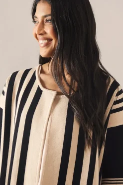Striped Colour Block Coatigan