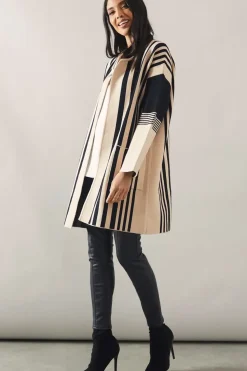 Striped Colour Block Coatigan