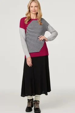Striped Colour Block Knit Jumper