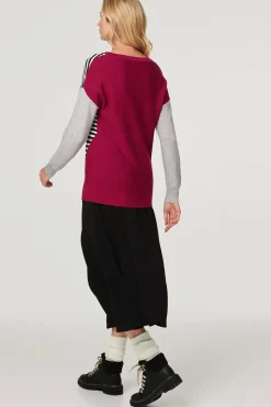 Striped Colour Block Knit Jumper