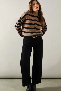 Striped High Neck Cosy Jumper