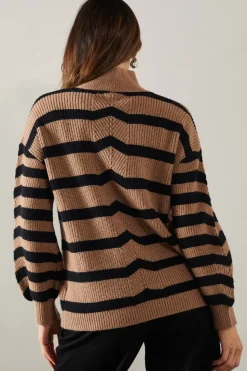 Striped High Neck Cosy Jumper