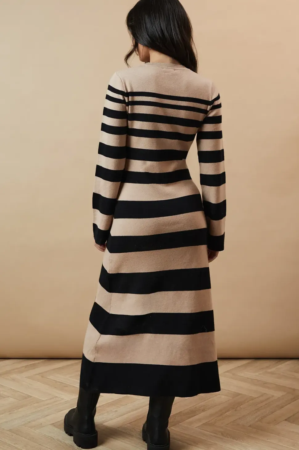 Striped Knitted Midi Dress