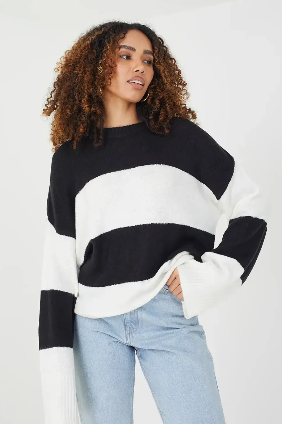 Striped Lightweight Knitted Jumper