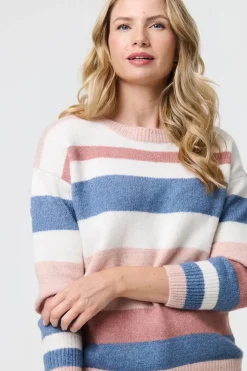 Striped Long Sleeve Relaxed Jumper