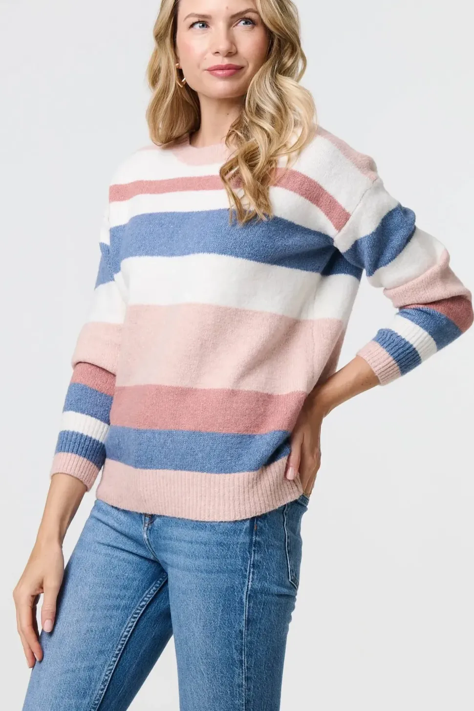 Striped Long Sleeve Relaxed Jumper