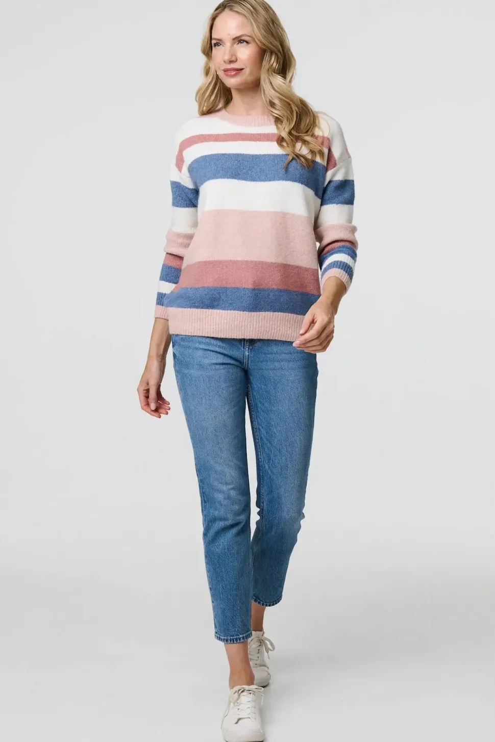 Striped Long Sleeve Relaxed Jumper