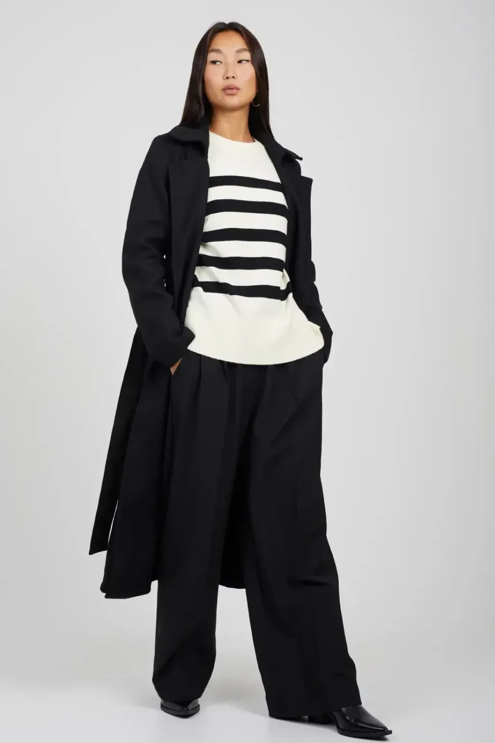 Striped Loose Fit Jumper with Wide Sleeves