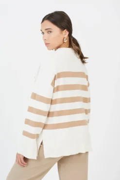 Striped Loose Fit Jumper with Wide Sleeves