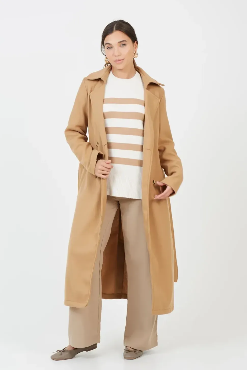Striped Loose Fit Jumper with Wide Sleeves