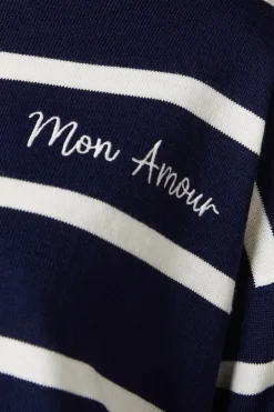 Striped Mon Amour Crew Neck Jumper