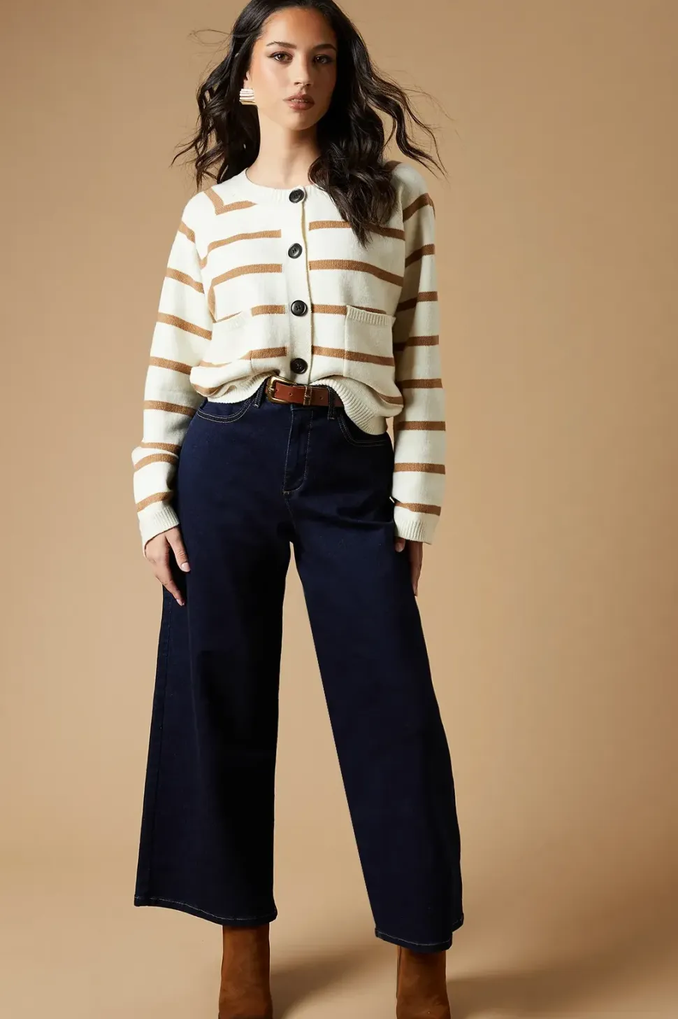 Striped Pocket Front Cardigan