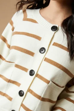 Striped Pocket Front Cardigan